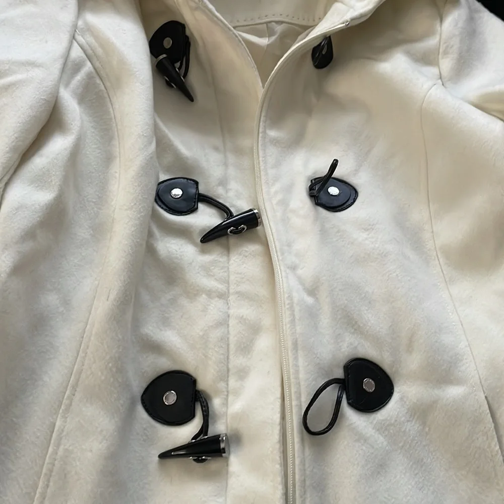 *Sold* Calvin Klein White Pea Coat - Picture 3 of 9
